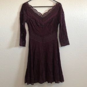 Free People Maroon/Burgundy Lace Dress